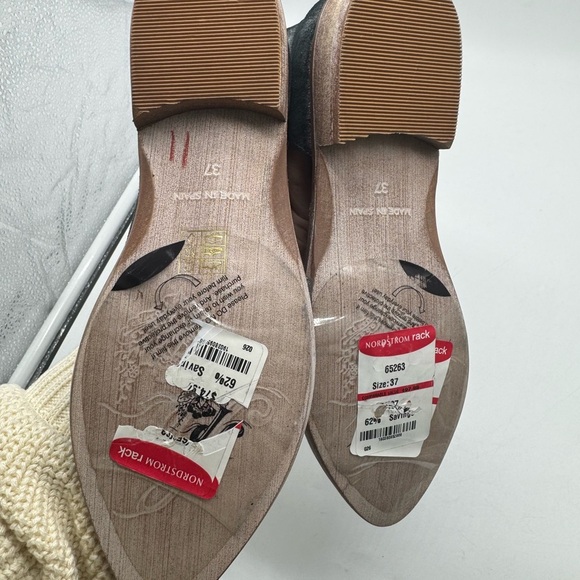 Free People Women's Royale Flat Leather Metallic Black Size 6.5 - Picture 5 of 10